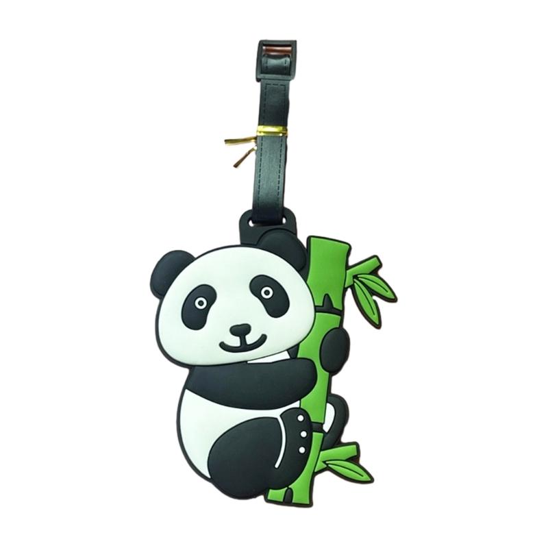 Suitcase Label Cartoon Pattern Luggage Baggage Backpack Soft Label with Strap Name ID Address Card Baggage Identifier