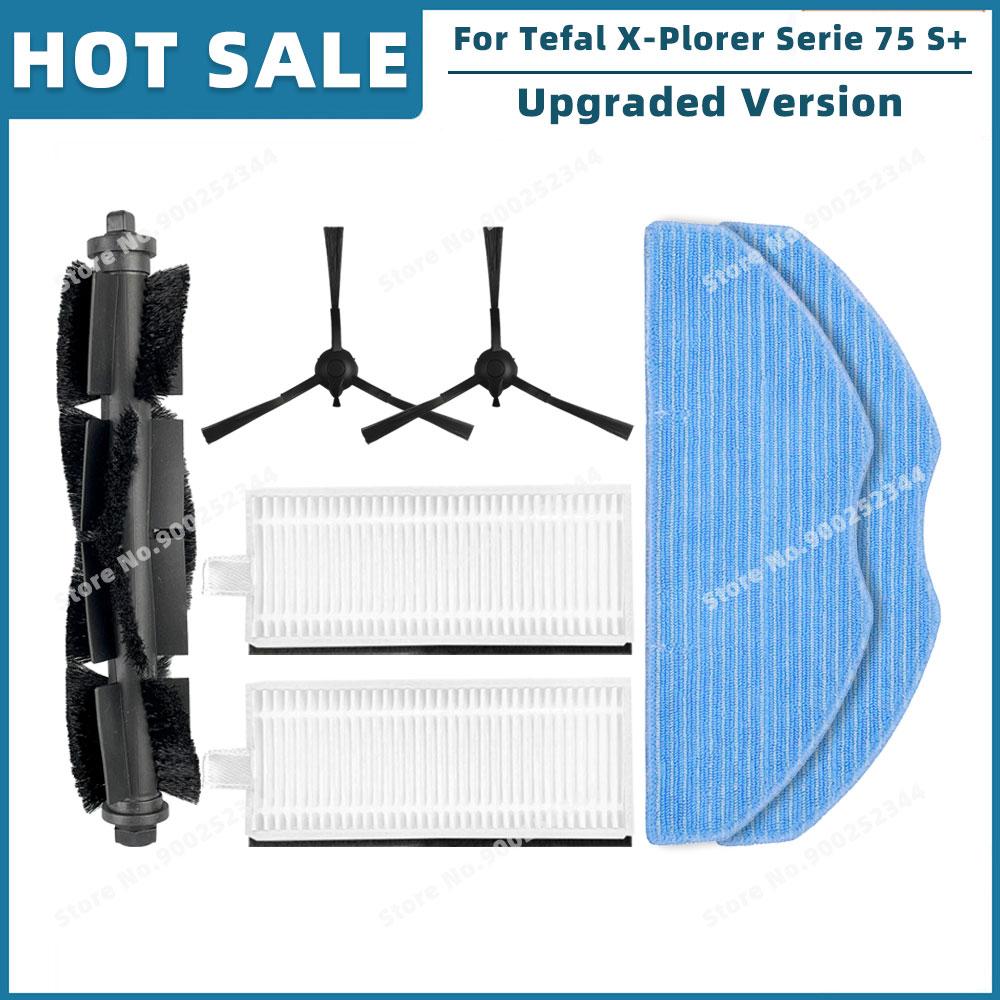 

Compatible For Tefal X-Plorer Serie 75 S+ Replacement Spare Parts Accessories Main Side Brush Hepa Filter Mop Cloth