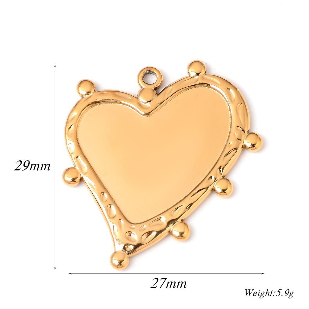 6pcs/lot Stainless Steel Charms Heart Round Irregular Blank Cabochon Pendant Base Diy Resin Cameo Jewelry Making