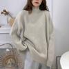 Semi-turtleneck Pit Strip Pullover Women's Autumn and Winter New Loose Large Size Lazy Wind Bottomed Knitted Sweater Top