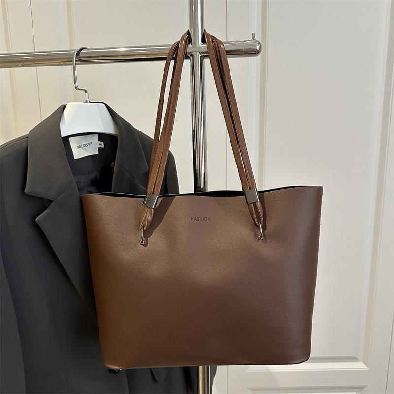 Big Bag Shopping Bag Women's 2025 New Trendy European and American Simple Atmosphere Shoulder Bag Texture Commuter Tote Bag Niche
