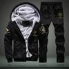 Mens Winter Hooded Fleece-Lined Oversized Sweatshirt Set Teens Loose Fit Long Sleeve Warm Casual Outfit