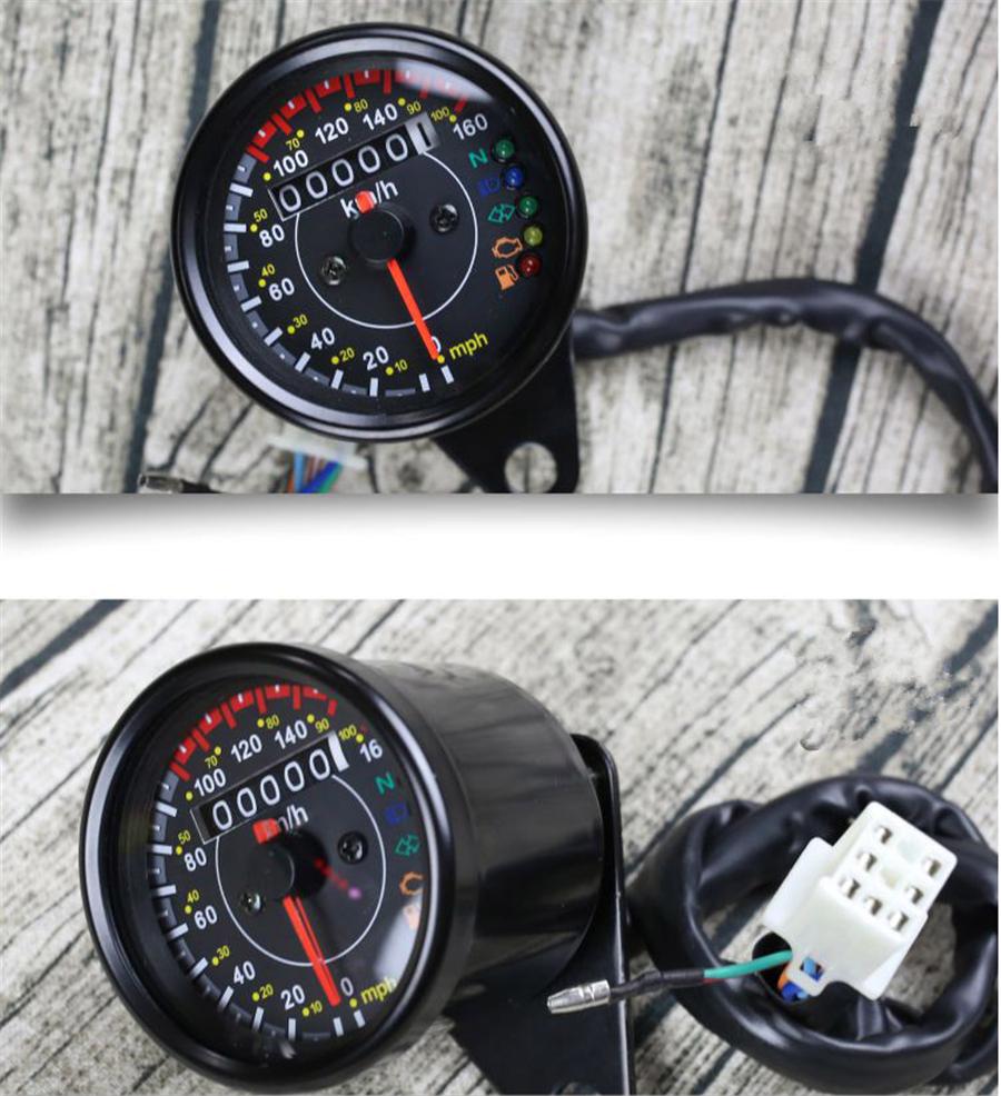 Universal Motorcycles Mechanical Odometer Speedometer Fuel Level Indicator Light