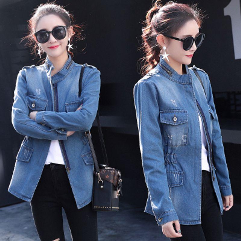 Amazon Denim Waist-Tight Jacket Oversize Women's Clothing