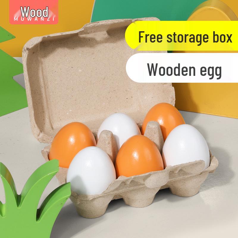 

Wooden Egg Combination Toy Set for Boys and Girls - Duck Egg Play House with Storage Box