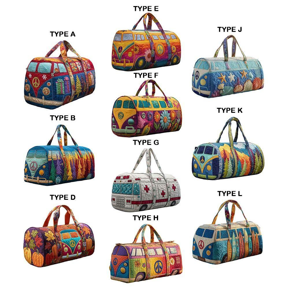 Quilted Cotton Quilted Travel Bag Hippie Vibe 3D Design Duffle Bag Boho Style Frog Pattern Weekender Bag Yoga Practice