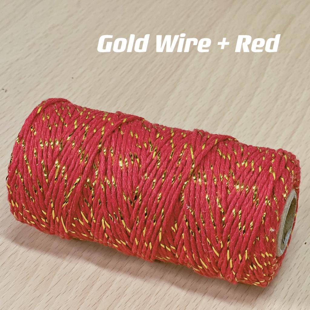 2mm 100m Macrame Cotton Rope Twisted Jute Colored Cotton Two-Color Rope Process For Wall-Mounted Gift Packaging DIY Wedding Deco