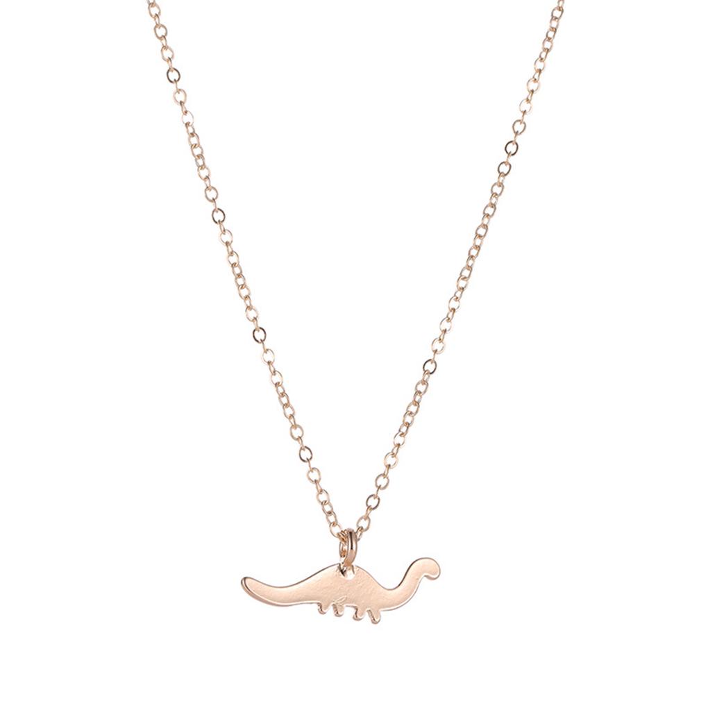 Korean Style Cute Dinosaur Dangle Necklace Women Alloy Pendant Adjustable Chain Wedding Girl Jewelry