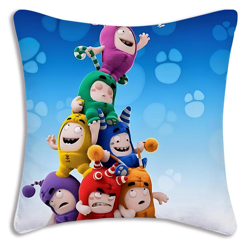 Pillow Covers Cartoon Kawaii O-Oddbodess Sofa Decorative Home Double-Sided Printing Short Plush Cute Cushion Cover