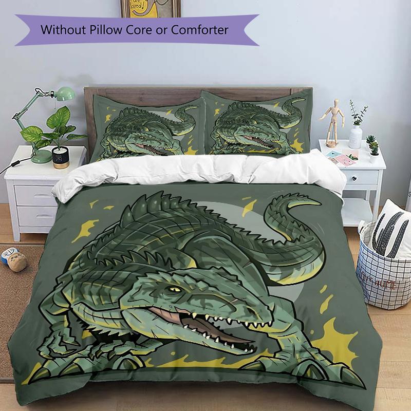 

3pcs Fiery T Bedding Set - Includes 1 Quilt Cover and 2 Pillowcases, Comfortable Bedding with Stylish Design for Bedroom, Machine Washable - Perf 135x200cm