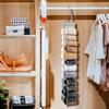 Pant Hanger Organizer - Foldable, Portable Clothes Rack with Zippered Compartments for Tights, Shirts, Jeans Space-Saving Design