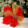Christmas Poinsettia Artificial Flowers Xmas Tree Wreath Ornaments DIY Decoration New Year Wedding Party Holiday Decor