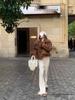 Women's 2025 Spring Shearling Suede Short Motorcycle Jacket - Slimming Korean Style