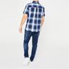 Lee Cooper Men's Checked Shirt, White and Navy, Size XXL
