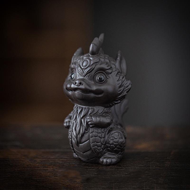 

Керамический талисман Дракона по знаку зодиака, декоративные фигурки, китайские загадочные животные, милая статуэтка для дома, комнаты, офиса, украшение для чайного столика