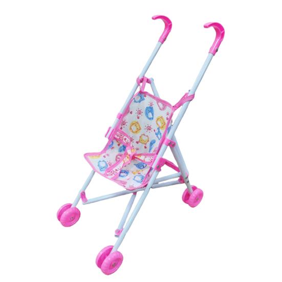 

Кукольная коляска для кукол, коляска для кукол, складная портативная кукольная коляска, зонтик, коляска для реалистичных ролевых игр, аксессуары для кукол для детей розовый