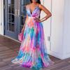 2021 European & American Spring/Summer Mesh Swing Dress - Plus Size Women's Printed Dress