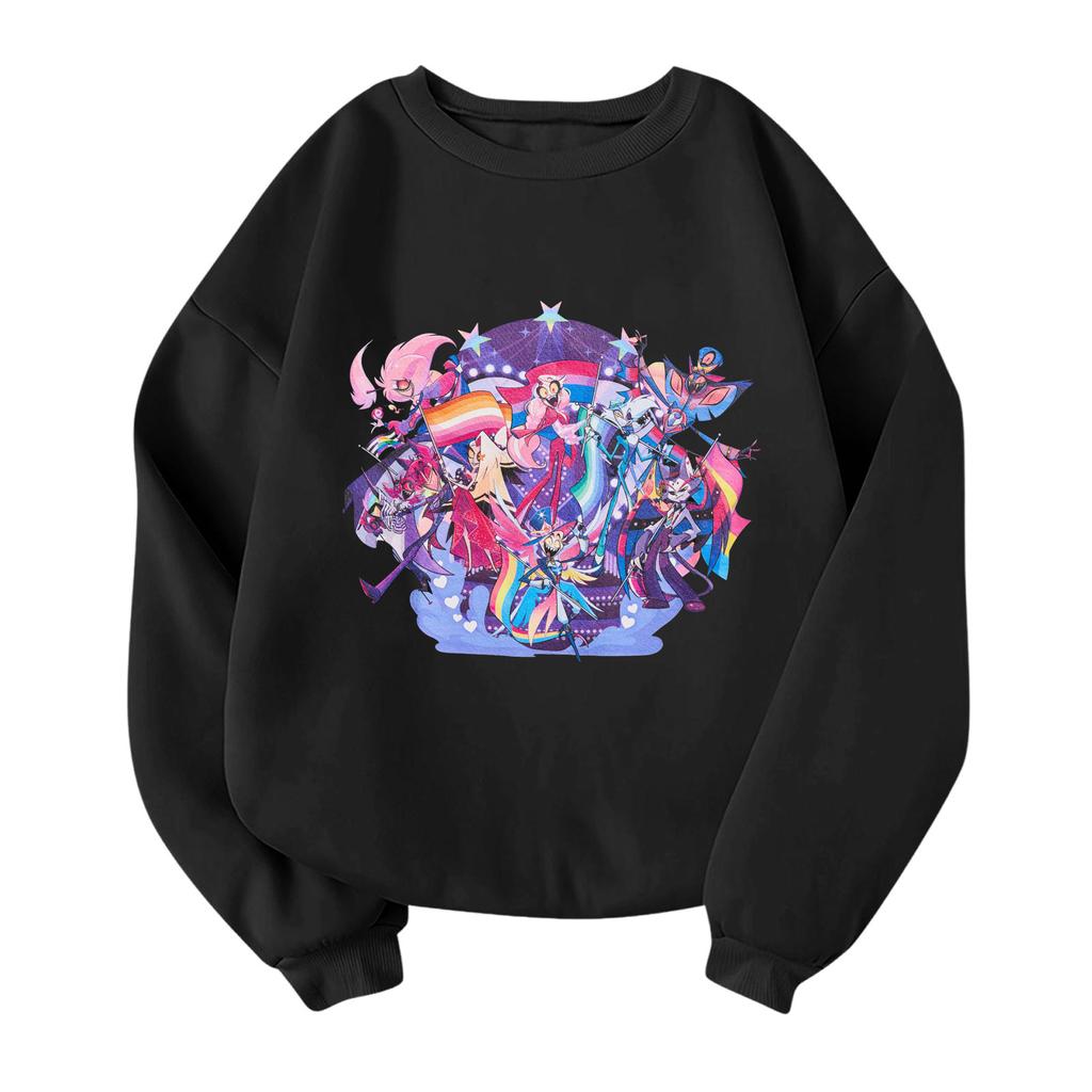 Children's Fashionable Lightweight Long-sleeved Round Neck Pullover With Pockets Printed Pullover