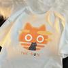 2024 Wounisex's T-Shirt Hip-Hop Fashion Casual Large Size Y2K Unisex's T-Shirt Top Summer Cat Fans Wounisex's Style Pure Cotton Printing