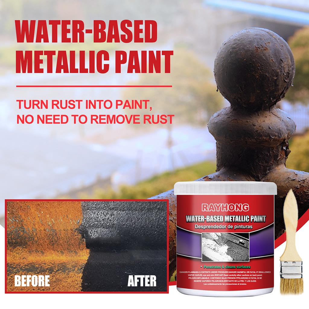 Self Etching Primer Metal Rust Remover Water-based Metallic Paint for Rusty Iron Gates, Railings, Steel Bars, Machinery