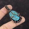Copper Blue Turquoise Pendant Copper Wire Wrapped Pendant Natural Gemstone Jewelry Handmade Pendant Beautiful Copper Jewelry Engagement Gift