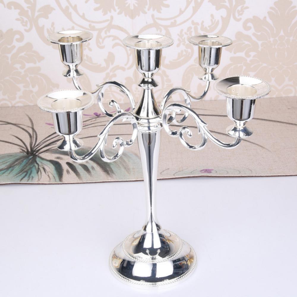 Candlestick Metal Romantic Holder 3/5-Arm Candle Dinner Nordic Style Metal Candle Holder Centerpieces For Holiday Wedding Decor