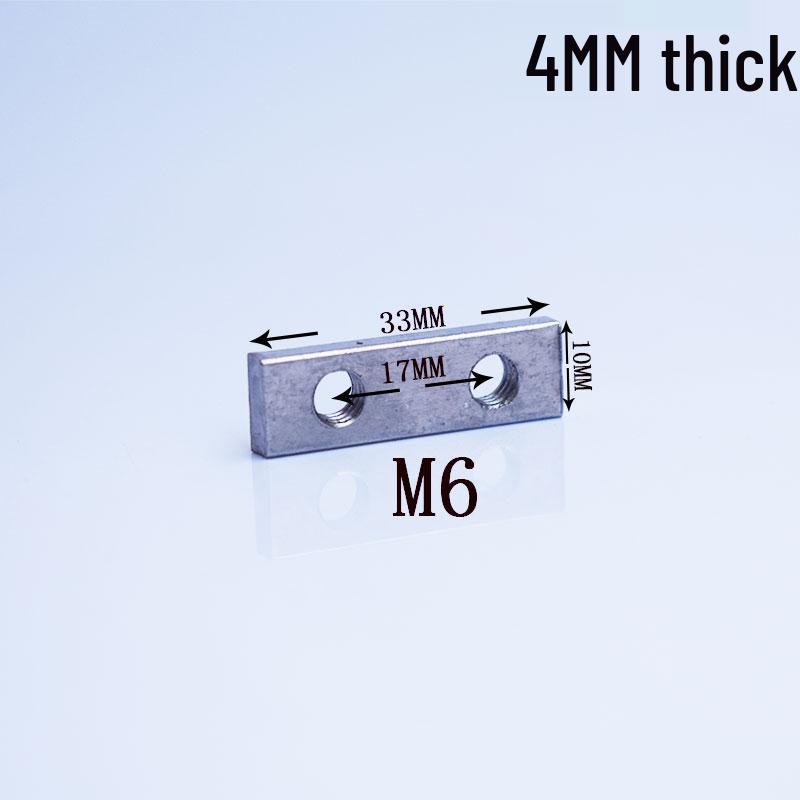 304 Stainless Steel Multi-hole Rectangular Nut for Aluminum Profiles, Square Double Hole, Available In Sizes M4, M5, M6