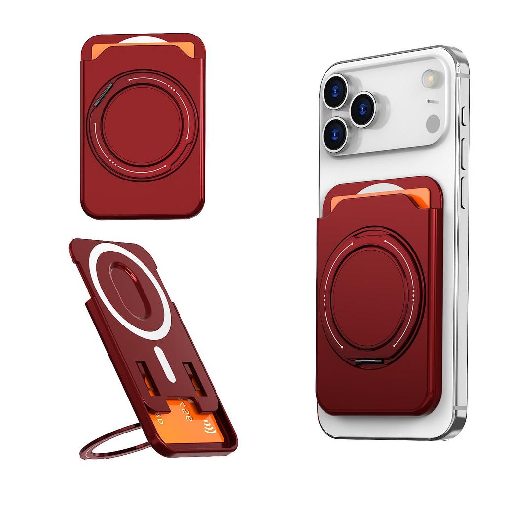 MagSafe Card Holder with 360° Rotating Bracket for iPhone