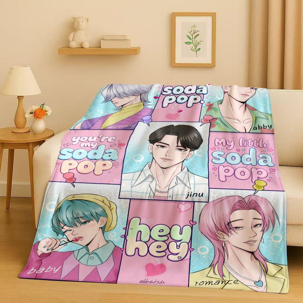 2026 Neue Cartoon Kpop Dämonenjäger Zoey Rumi Mira Musik Flanelldecke, Ultraweiche Plüschdecke für Zuhause Schlafzimmer Bett Sofa Abdeckung