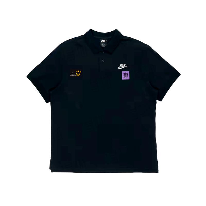

Nike Спортивная одежда Смайлик Мода Однотонный Логотип Универсальный Городской Уличный Повседневный Трендовый Спортивный Поло с коротким рукавом CJ4457-010(TEAM702-B7) XL