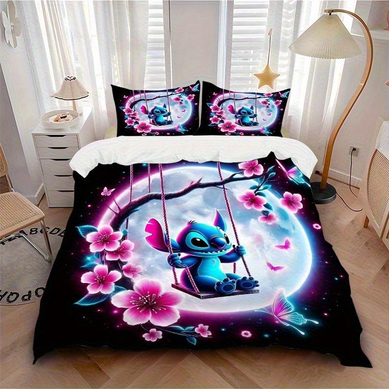 3pcs Swinging Stitch Bedding Set, Including 1 Quilt Cover and 2 Pillow Shams, Without Filling, Soft and Comfortable Home Bedroom B088