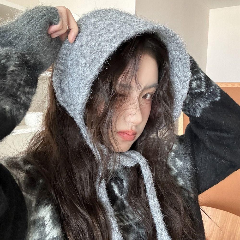 Windproof Knitted Earmuffs Solid Color Earlap Warmer Personality Ear Protection Strap  Girls