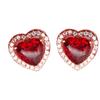 Sweet Peach Heart Gold-Plated S925 Sterling Silver Earrings: Classic Sparkling Studs for Women