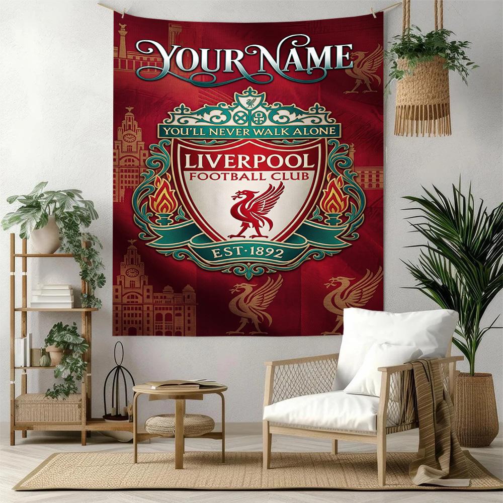 Liverpool Fc Custom Your Name Wall Decor Tapestry Art For Pet Memorial Birthdaywedding Party Backdrop Family Gift