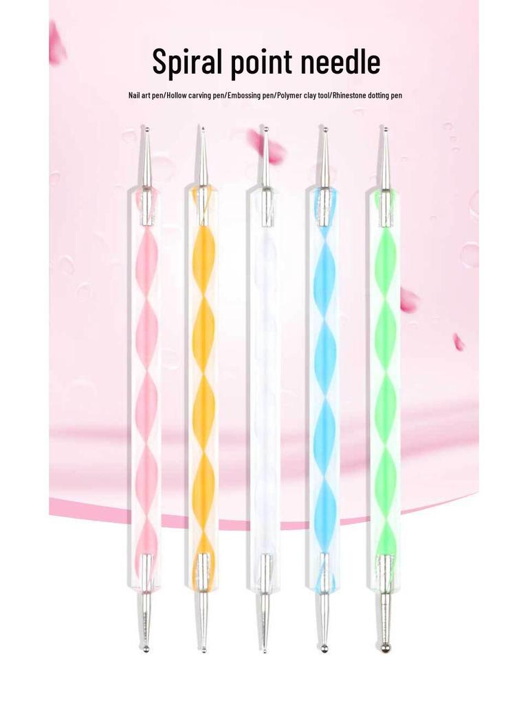5-Piece Double-Headed Nail Art & Polymer Clay Dotting Tool Set