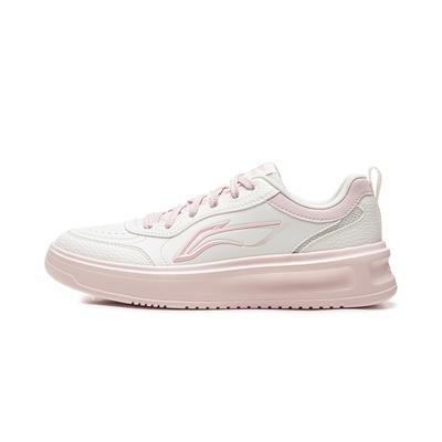 Li Ning Bonne Chance Résistantes à l'Abrasion Respirantes Basse Tige Chaussures de Skateboard pour Femmes Rose AGCW078-2