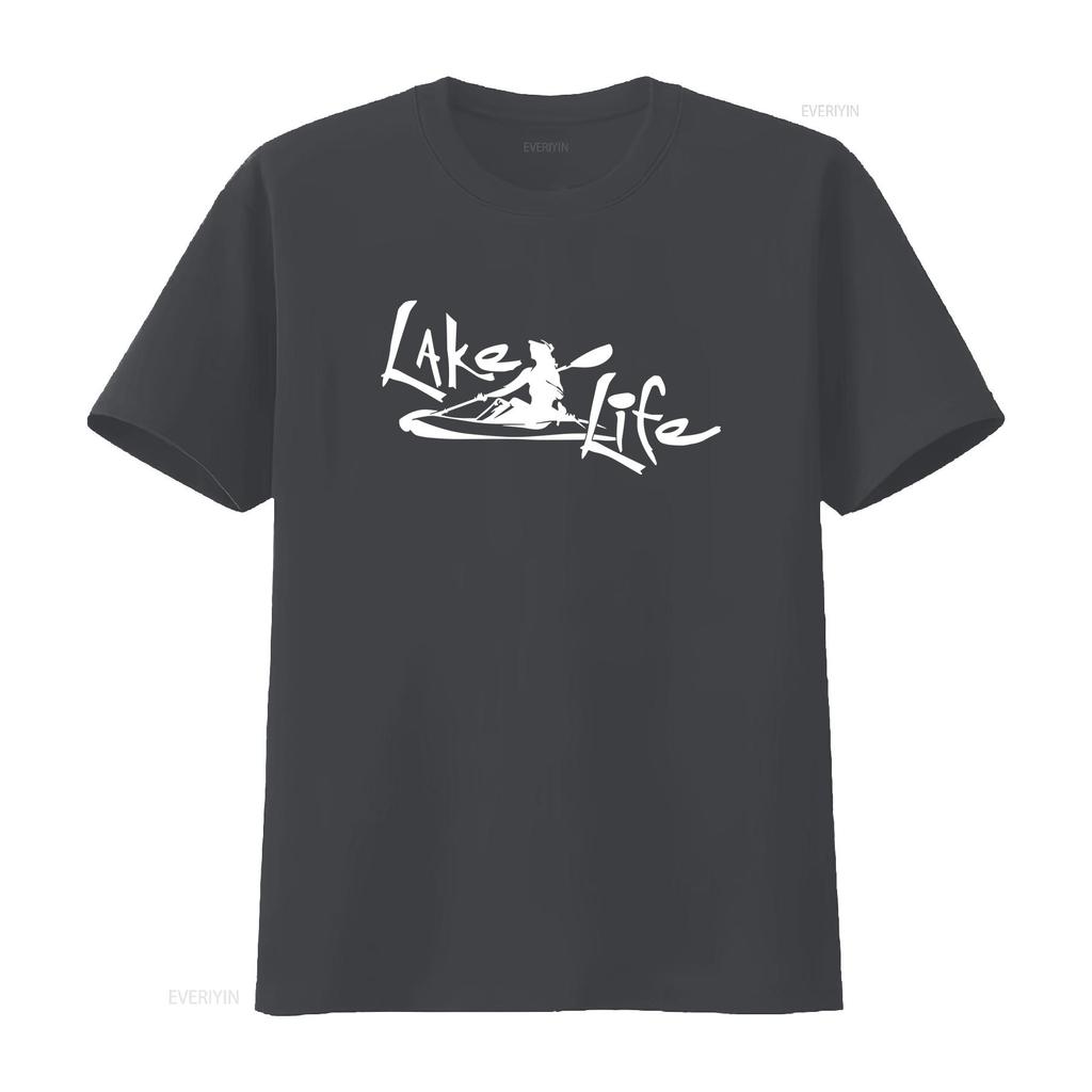 Lake Life 3 COTTON T SHIRT water worship wave kayak canoe paddle vintage Washed Comfortable Top For Everyday Wear Stylish