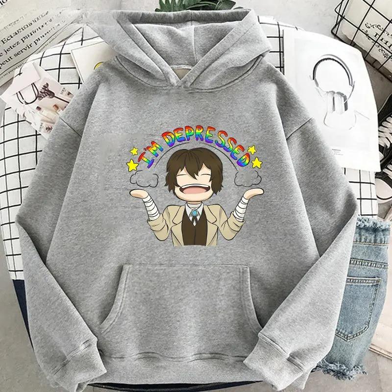 Anime Bungo Stray Dogs Dazai Osamu Graficzny Nadruk Damskie Bluzy z Kapturem Casualowa Bluza Harajuku Jesień i Zima 2025