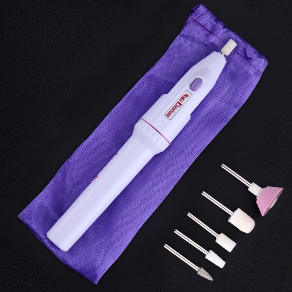Módní vrtačky Přenosná sada elektrických pilníků na nehty Štětce na nehty pro manikúru Pilníky na nehty