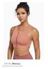 Women's Wireless Sports Bra - Front Zipper, Anti-Sag, Shockproof, Plus Size, Beautiful Back Design for Fitness and Running