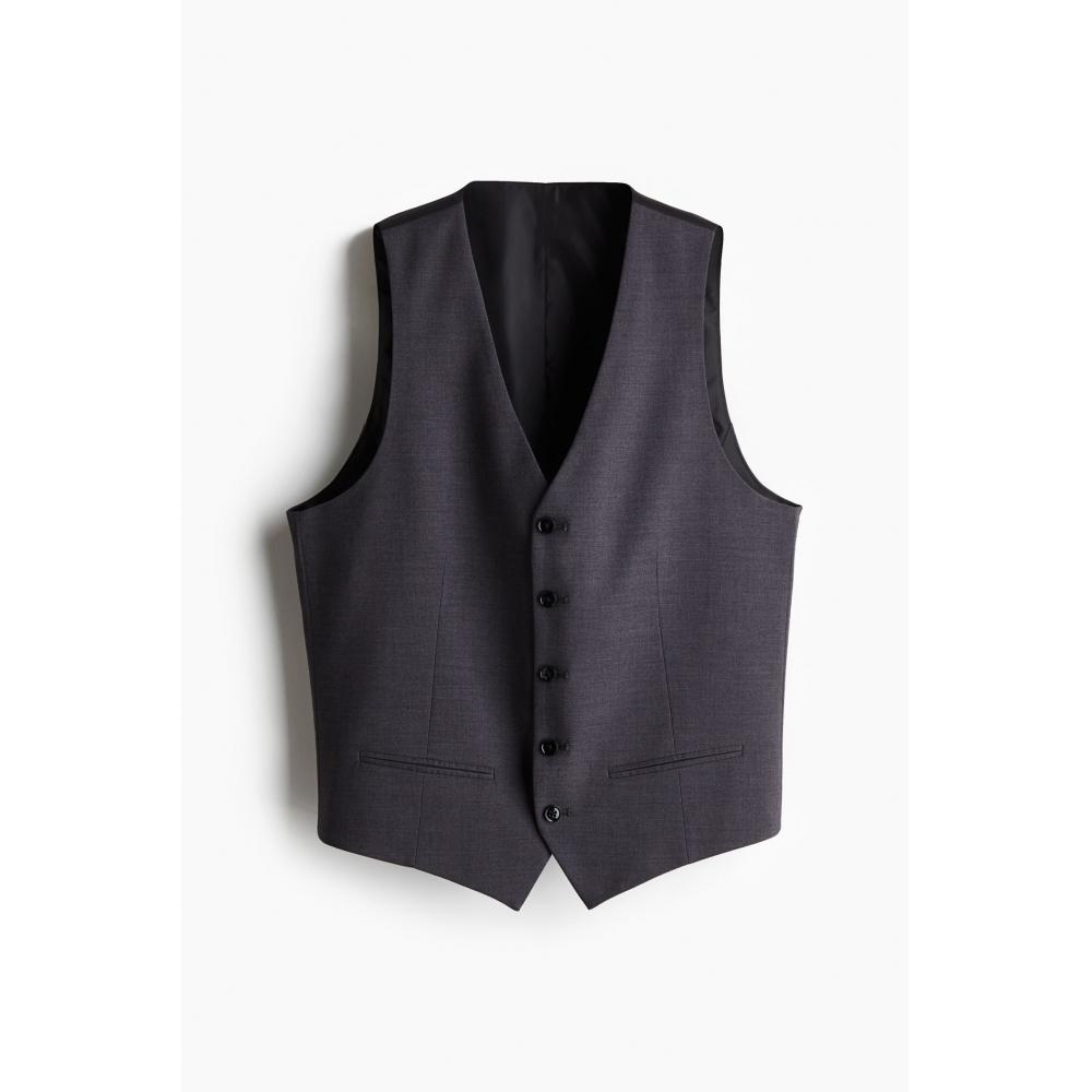 

H M sliM Fit Suit Vest Dark Grey 42
