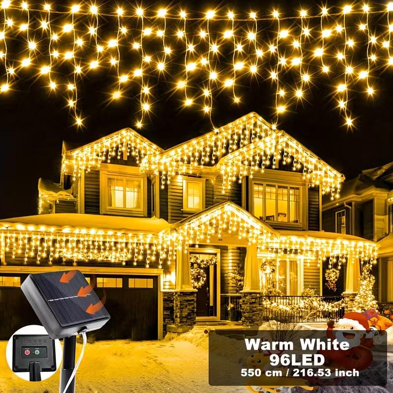 Solar-Powered Christmas LED String Lights for Outdoor Garden and Courtyard Decor