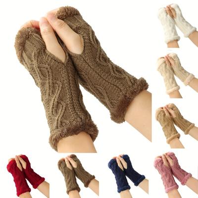 Knit Fingerless Gloves Warm Gloves and Cozy Wrist Covers for Winter