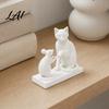 Cat Mouse Design 3D Printed Modern & Sculpture Minimalist Animal Interaction Desk Decor Matte Art Table Decor Collectible Figurine Stable