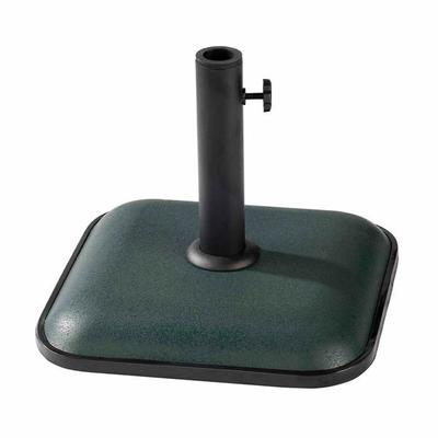 Square Cement Parasol Base - MARBUENO SUMMER - 35x35x5.2 Cm - 11 Kg - Green - Compatible Ø30/35/38 Mm