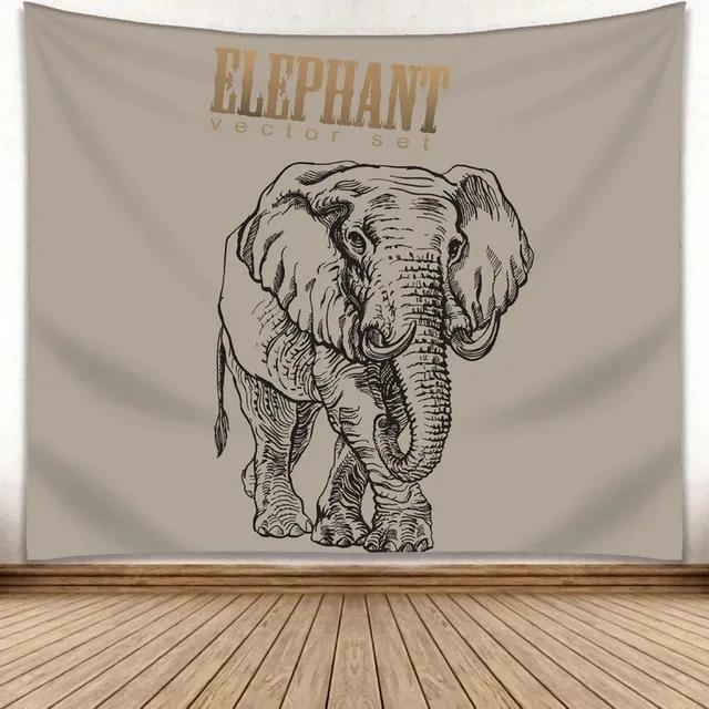 

Гобелен с принтом слона, настенное украшение, пляжный коврик, одеяло 128cmx145cm