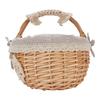 Wicker Picnic Basket with Removable Liner Hand Woven Empty Picnic Hamper Basket with Handle for