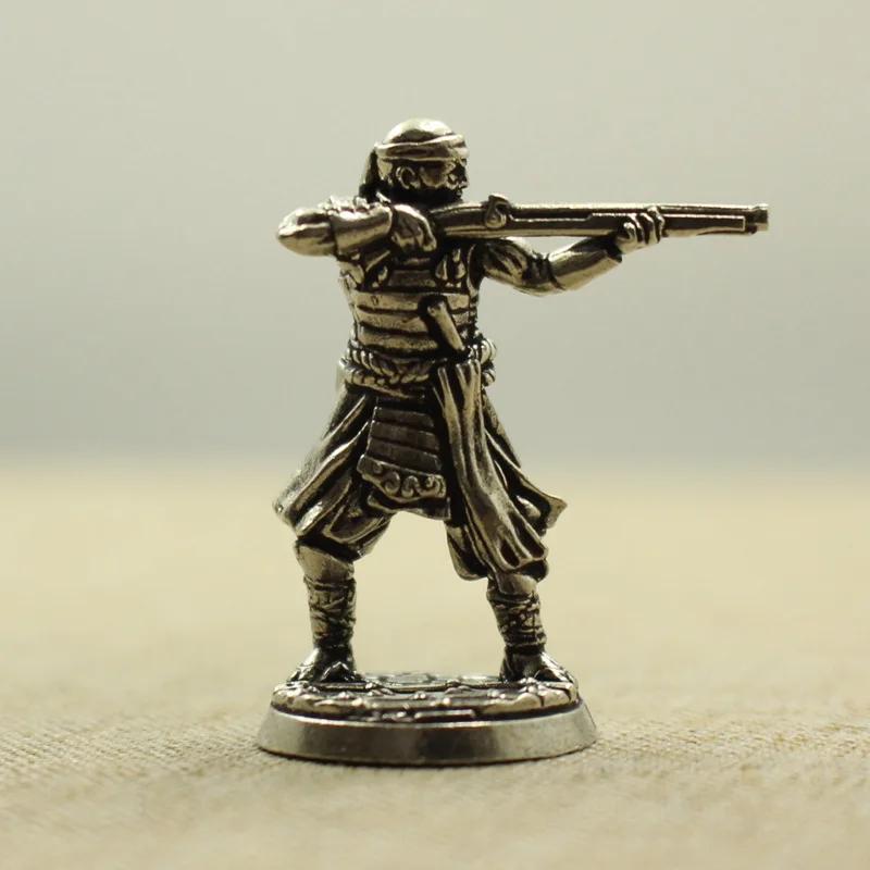 Brass Metal Board Games Japanese Samurai Figurines Miniatures Gunmen Soliders Toy Models Statues Desk Ornament