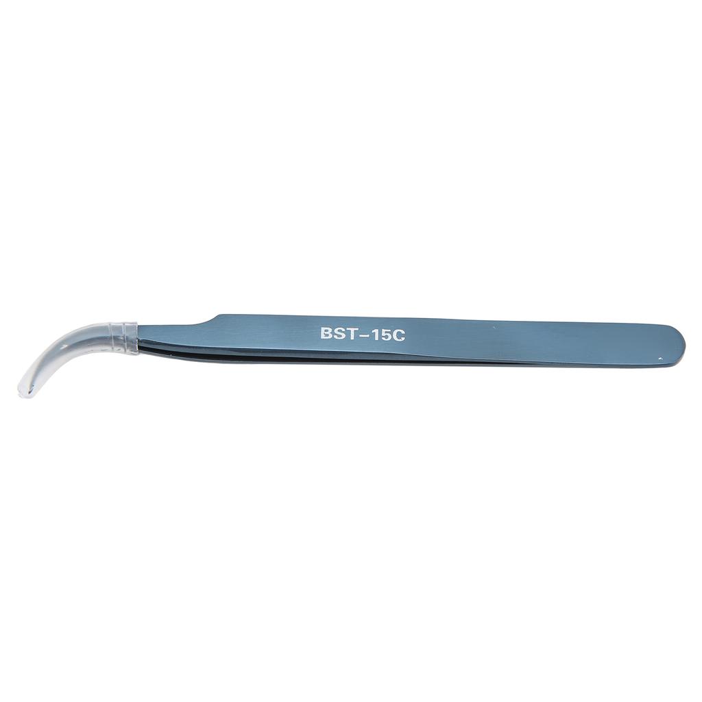 Tweezers Curved Bent Tip Stainless Steel Finishing Polish High Hardness Antimagnetic Acid Proof