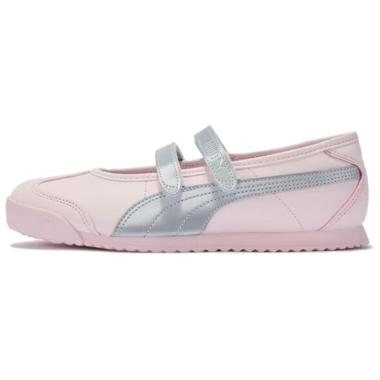 Puma Turino 2 Ballet Comfortable Versatile Mary Jane Shoes Women shoes Silver Pink 409079-03 35.5